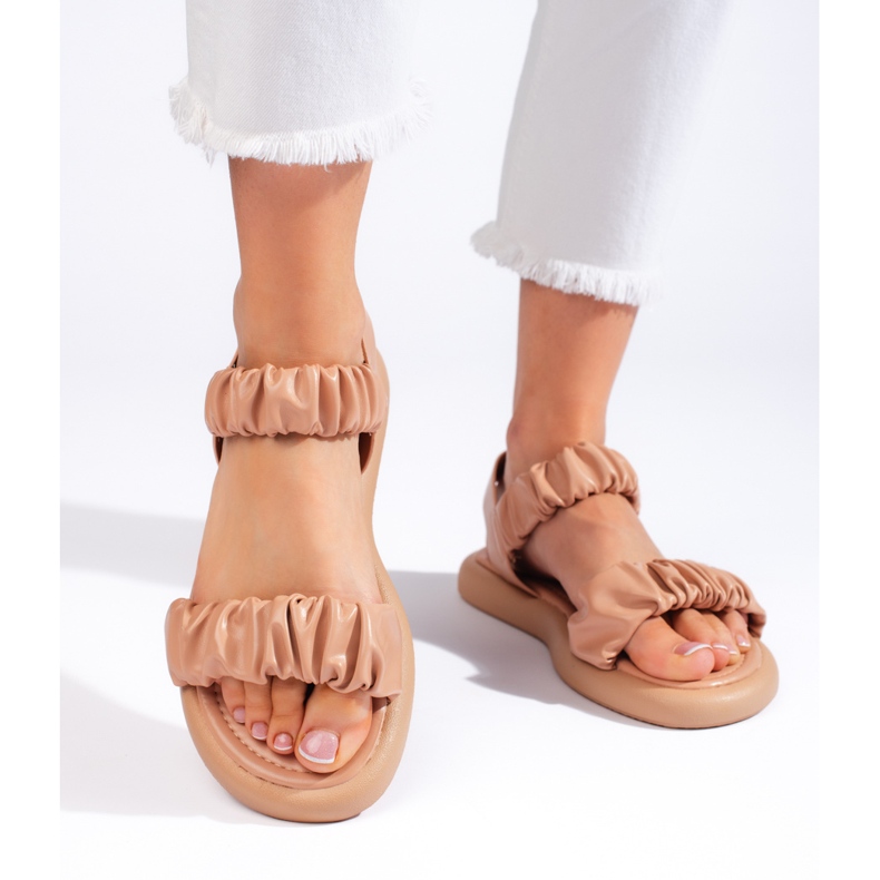 Sandálias femininas confortáveis ​​marrons marrom 1