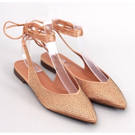 Sabrinas de salto aberto de strass por Vonda Champagne dourado 1