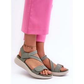 Sandálias Confortáveis Femininas com Velcro Verde Eladora 2 Sandálias Confortáveis Femininas com Velcro Verde Eladora 2