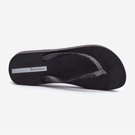 Chinelos femininos com alça brilhante 83386 Ipanema Mesh Chic Plat Fem Preto 1