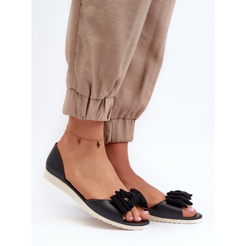 Sapatilhas femininas de borracha com laço, Preto Georia 1 Sapatilhas femininas de borracha com laço, Preto Georia 1