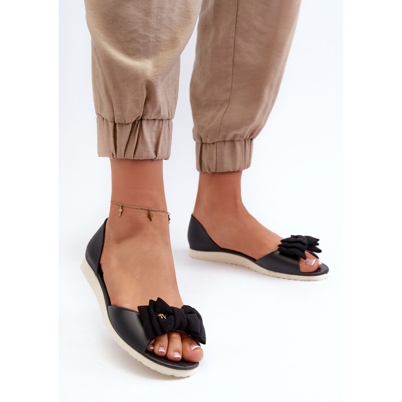 Sapatilhas femininas de borracha com laço, Preto Georia 2 Sapatilhas femininas de borracha com laço, Preto Georia 2