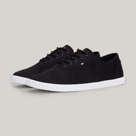 Tommy Hilfiger Tênis de lona com cadarço W FW0FW07805BDS preto 1 Tommy Hilfiger Tênis de lona com cadarço W FW0FW07805BDS preto 1