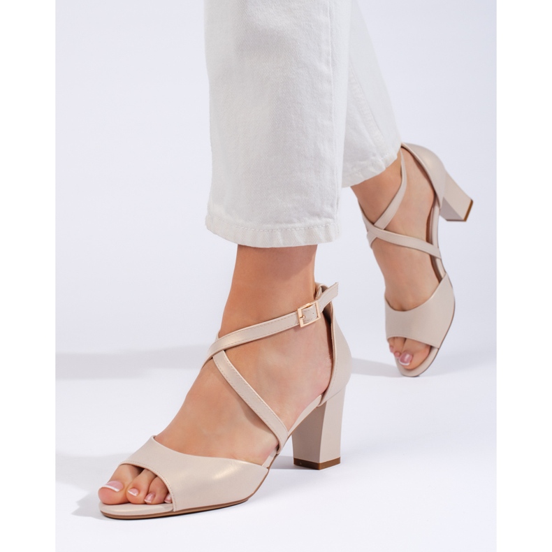 Elegantes sandálias de tiras douradas de Sergio Leone dourado 1