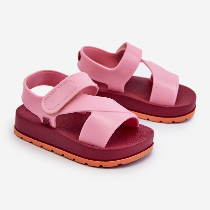 Sandálias infantis de velcro perfumadas ZAXY LL385001 rosa 1