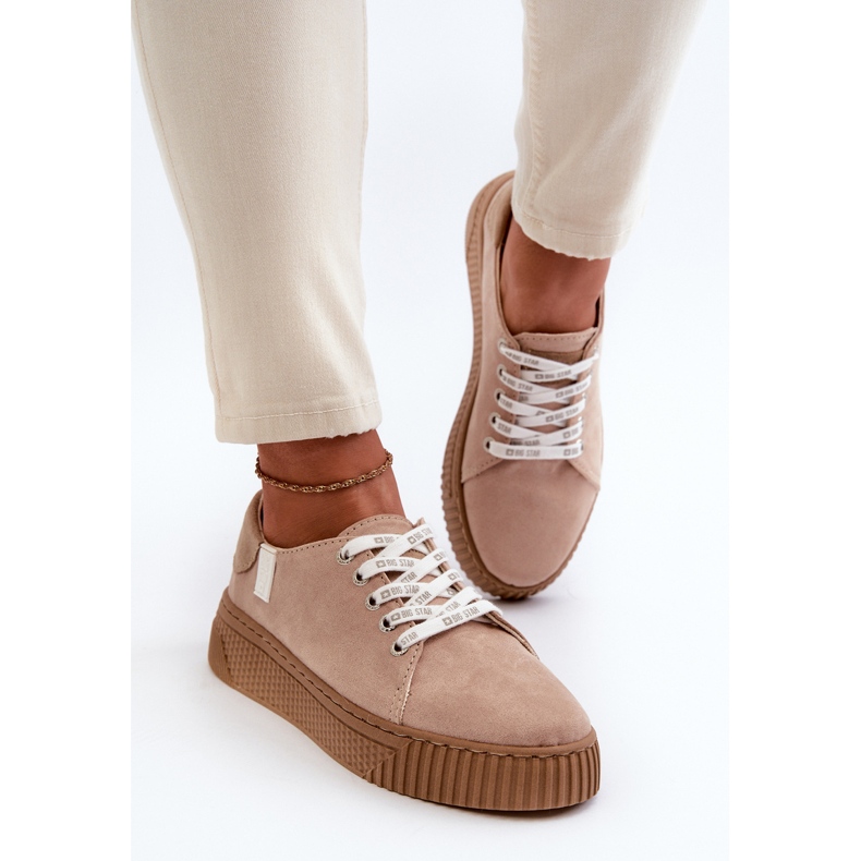 Tênis feminino Memory Foam System Big Star NN276002 Bege escuro 1