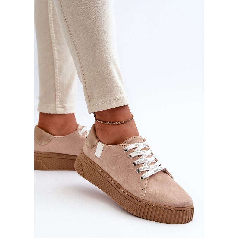 Tênis feminino Memory Foam System Big Star NN276002 Bege escuro 2