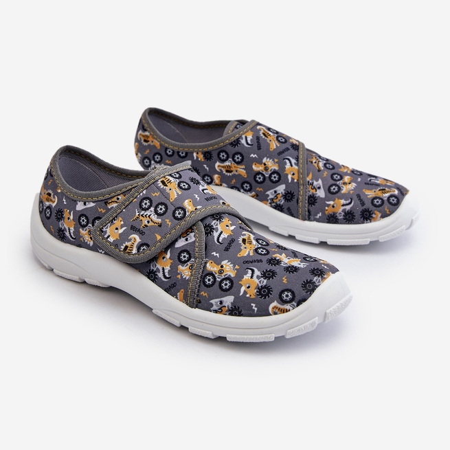 Chinelos confortáveis ​​de menino com velcro Befado 974Y552 Cinza 1