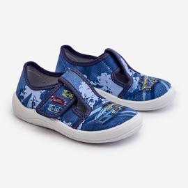 Chinelos infantis de velcro Befado 911X022 Azul 1