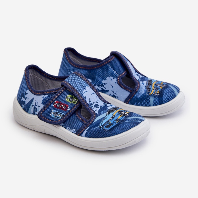 Chinelos infantis de velcro Befado 911X022 Azul 1