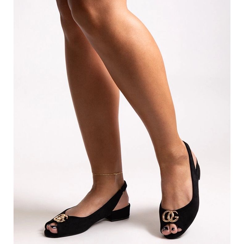 Sandálias com palmilha de couro Warda preto 1