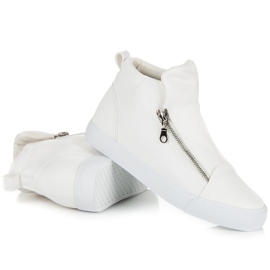 Lgm Tênis cano alto com zíper branco 1