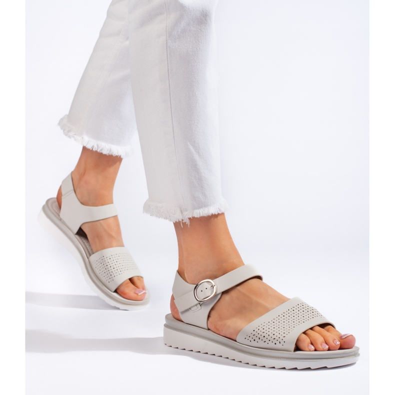 Sandálias plataforma cinza com aberturas por Sergio Leone 1