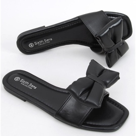 Chinelos Mili Black com laço preto 1 Chinelos Mili Black com laço preto 1