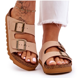 Chinelos femininos clássicos Big Star LL274478 bege 4