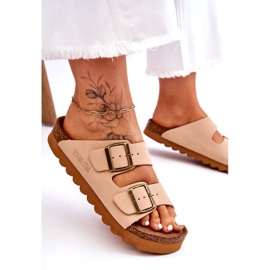 Chinelos femininos clássicos Big Star LL274478 bege 2