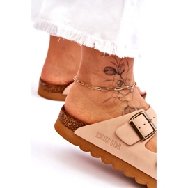 Chinelos femininos clássicos Big Star LL274478 bege 1