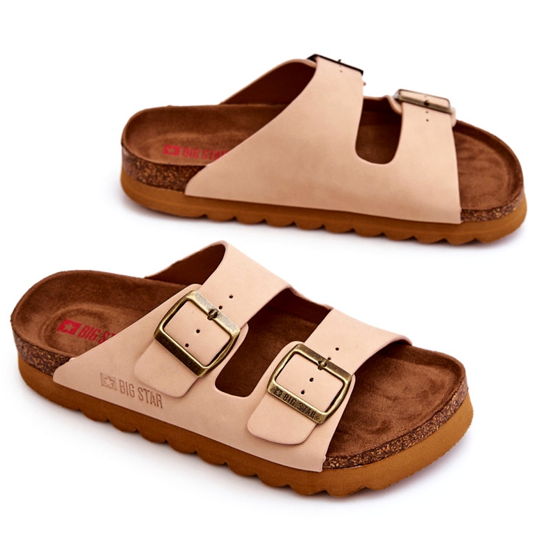 Chinelos femininos clássicos Big Star LL274478 bege 3