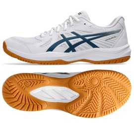 Asics Upcourt 6 M 1071A104 100 tênis de voleibol branco 1