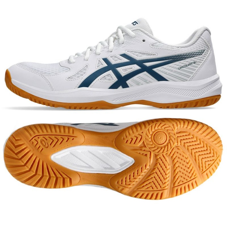 Asics Upcourt 6 M 1071A104 100 tênis de voleibol branco 1