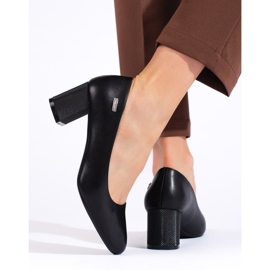 Sapatos de salto alto femininos negros de Sergio Leone preto 1