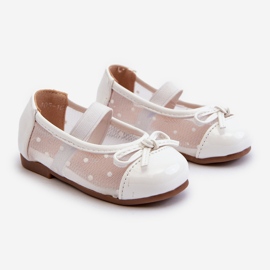 Sapatilhas infantis com laço, Jellema branco 1