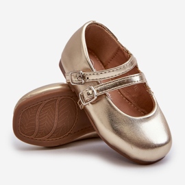 Bailarinas infantis com tiras douradas Margenis dourado 2