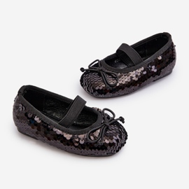 Sapatilhas infantis decoradas com lantejoulas, Black Weries preto 1 Sapatilhas infantis decoradas com lantejoulas, Black Weries preto 1