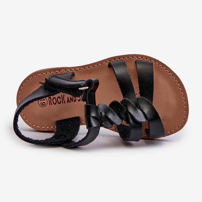 Sandálias infantis com fecho de velcro, pretas, Sarniema preto 2 Sandálias infantis com fecho de velcro, pretas, Sarniema preto 2