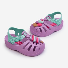 Sandália Infantil Com Velcro 83486 Ipanema Verão Xiii Bebê Roxo tolet 1