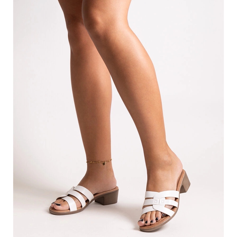 Mule branco de salto alto Lidiene 1