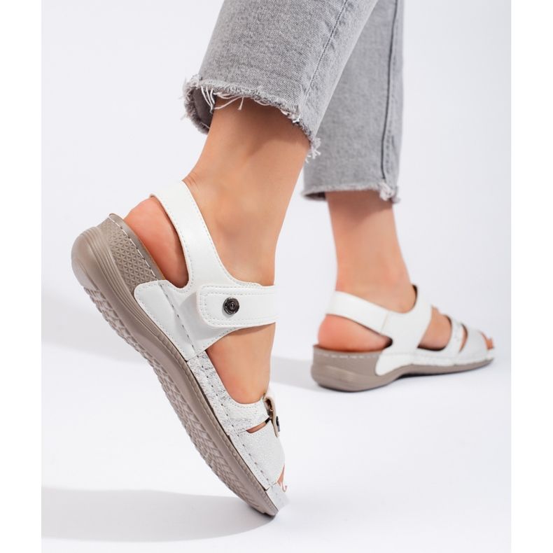 Sandálias femininas brancas confortáveis branco 1