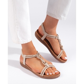 Sandálias femininas bege 2