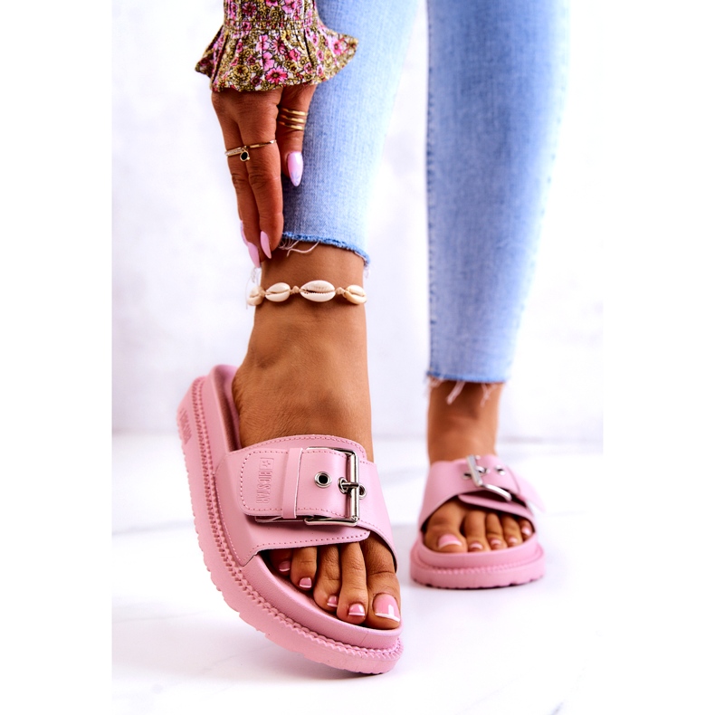 Chinelos Clássicos com Fivela Big Star JJ274A308 Rosa 1