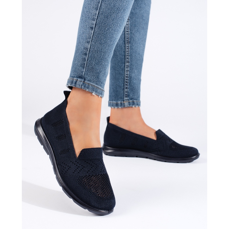 Slip on feminino em tecido azul marinho 1