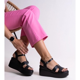 Sandálias de cunha pretas Reema preto 1