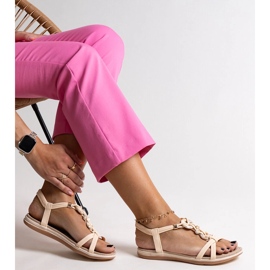 Sandálias bege com pedras Mimosa 1 Sandálias bege com pedras Mimosa 1