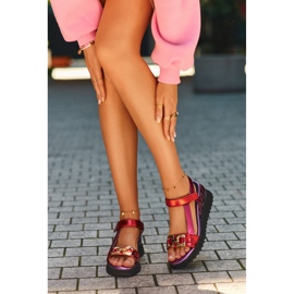 S.Barski Sandálias femininas de cunha D&amp;A CR954 roxas roxo 1