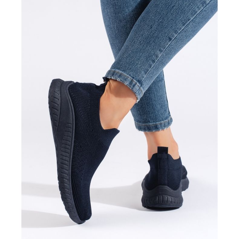 Calçado desportivo feminino slip-on, azul marinho 2