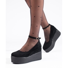 Bombas de cunha preta preto 1