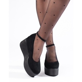 Bombas de cunha preta preto 2