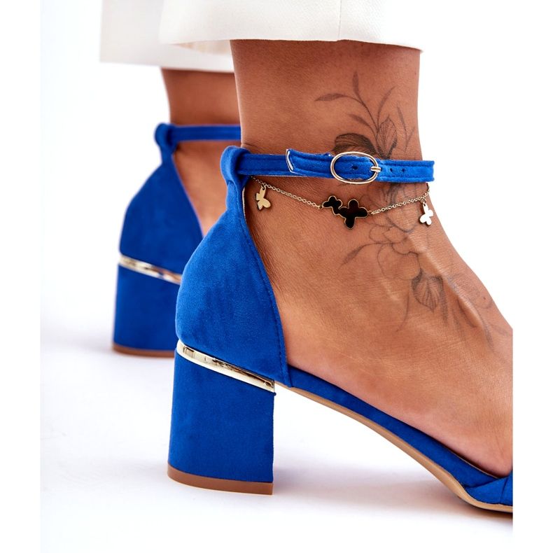 Seastar Sandália trançada de camurça azul Essenza 4