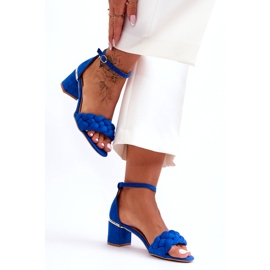 Seastar Sandália trançada de camurça azul Essenza 3