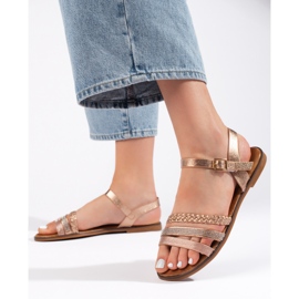 Sandálias rasteiras douradas femininas dourado 1