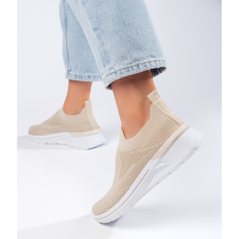 Calçado desportivo têxtil bege 2