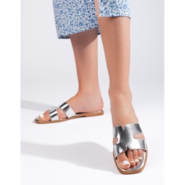 Chinelos prateados clássicos femininos prata 1