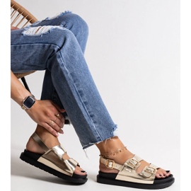 Sandálias plataforma Bashera douradas dourado 1