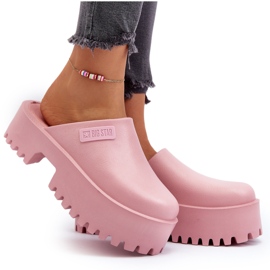 Chinelos femininos com sola enorme Big Star NN274020 rosa 5