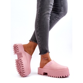 Chinelos femininos com sola enorme Big Star NN274020 rosa 4