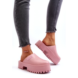 Chinelos femininos com sola enorme Big Star NN274020 rosa 3
